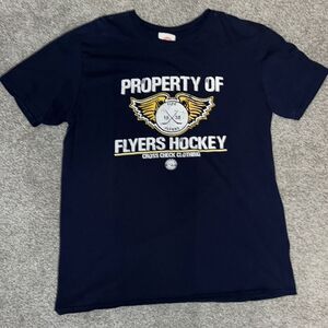 Retro Fife Flyers 1938 Ice Hockey Blue shirt sleeve T shirt Men’s L slim fit (M)